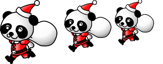 Santa, Panda, Christmas