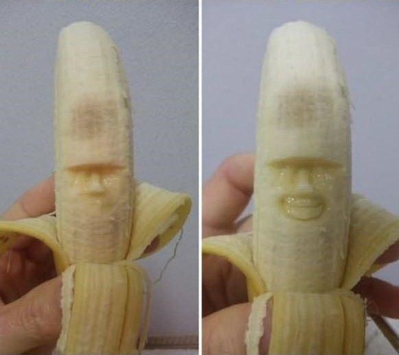 banana carving creative craft project funny faces 2