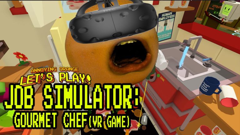 funny videos, cool people, Annoying Orange, Monkey Pickles, let's play, job simulator gourmet chef