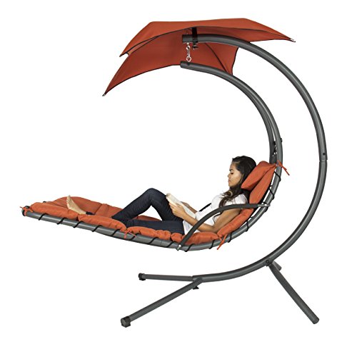 Hanging Chaise Lounger Chair Arc Stand Air Porch Swing Hammock Chair Canopy