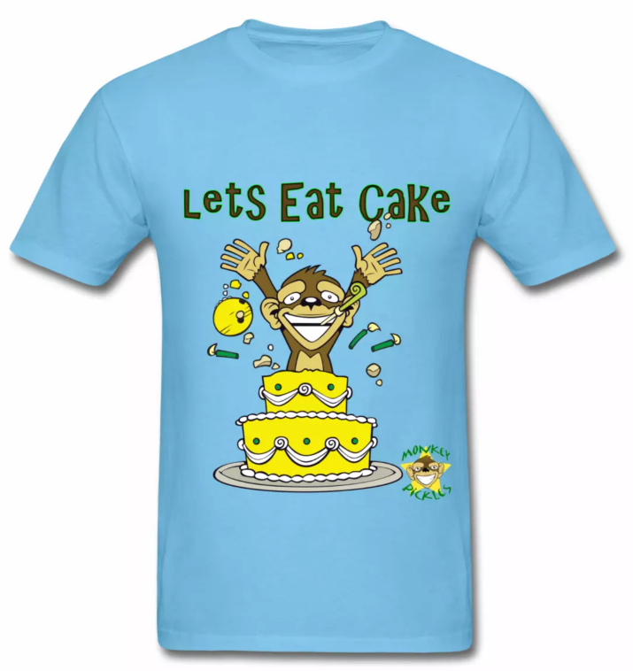 Monkey Pickles Let's Eat Cake T-Shirt, Monkey Pickles Gear, Monkey Pickles Spreadshirt, Official Monkey Pickles