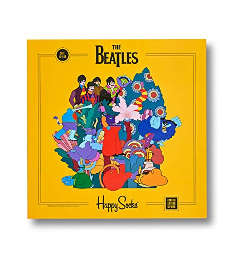 Happy Socks Limited Edition The Beatles Yellow Submarine 6 Pack Collector's LP Box (10-13)