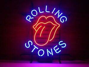 HOLTEEZ Beer Bar Rolling Stones Neon Lamp Sign 17inx14in Bar Light Glass Artwork Decor Windows