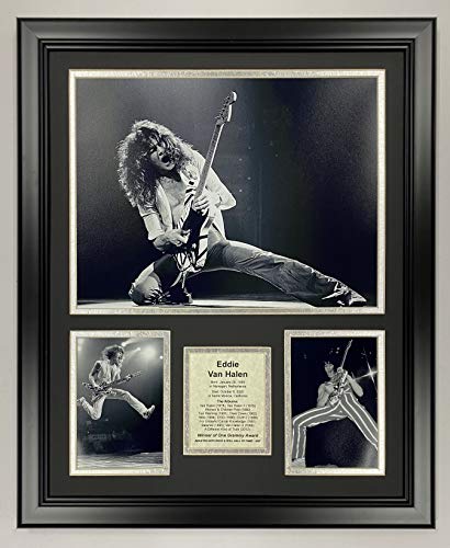Legends Never Die Eddie Van Halen - Solo | Framed Double Matted Photo Collage | 18